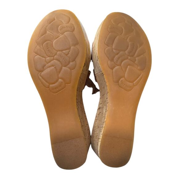 Kork-Ease Ashcroft Brown Leather Wedge Cork Platform Sandals 8 - Picture 7 of 7